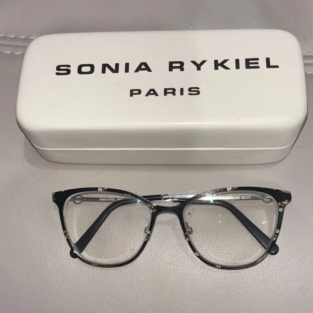 Sonia Rykiel Black Floral Eyeglasses